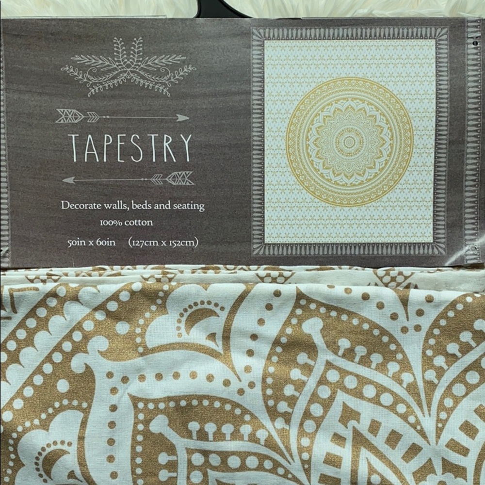 Tapestry gold foil print. Boho chic style